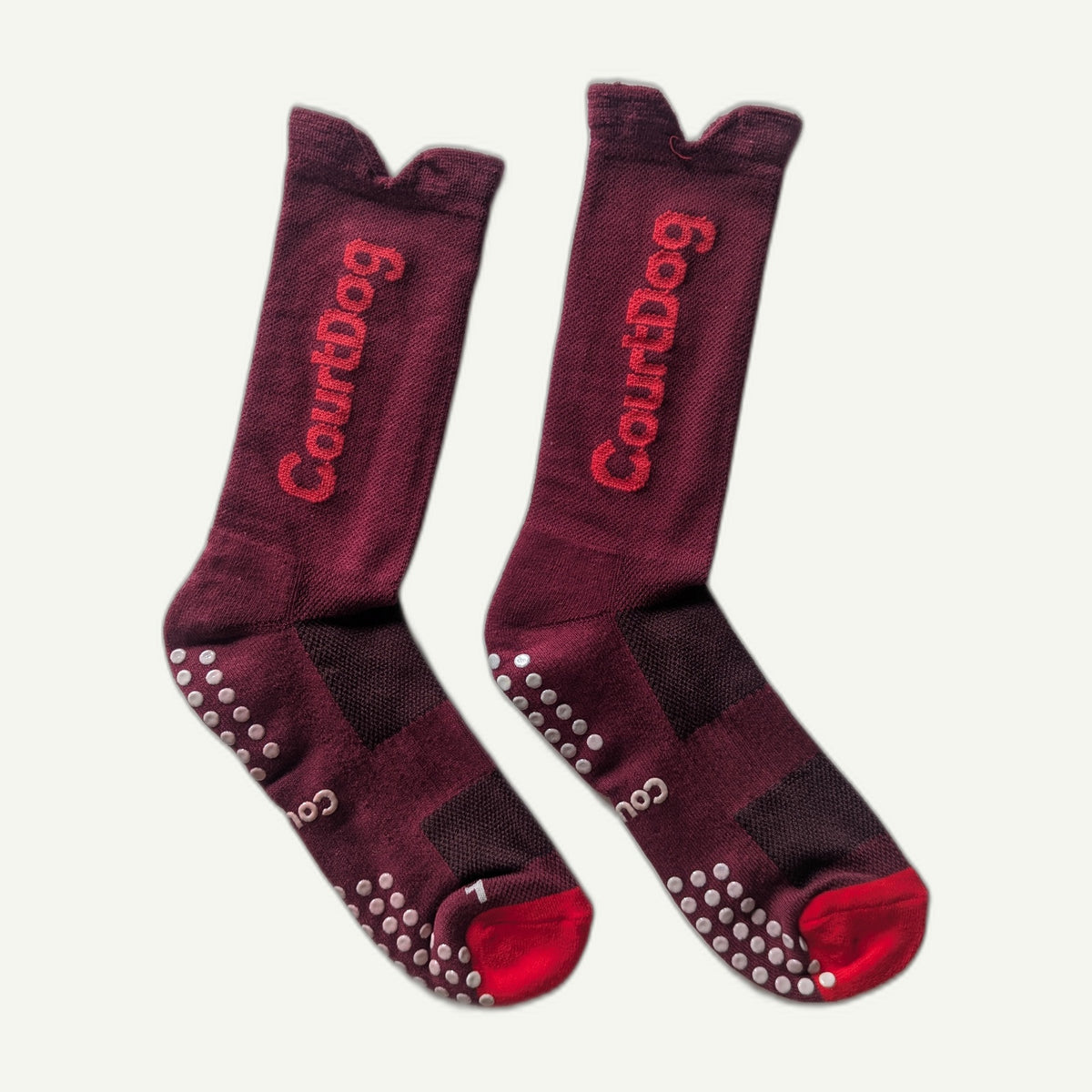 Red Clay High-Ankle No-Slip Court Socks