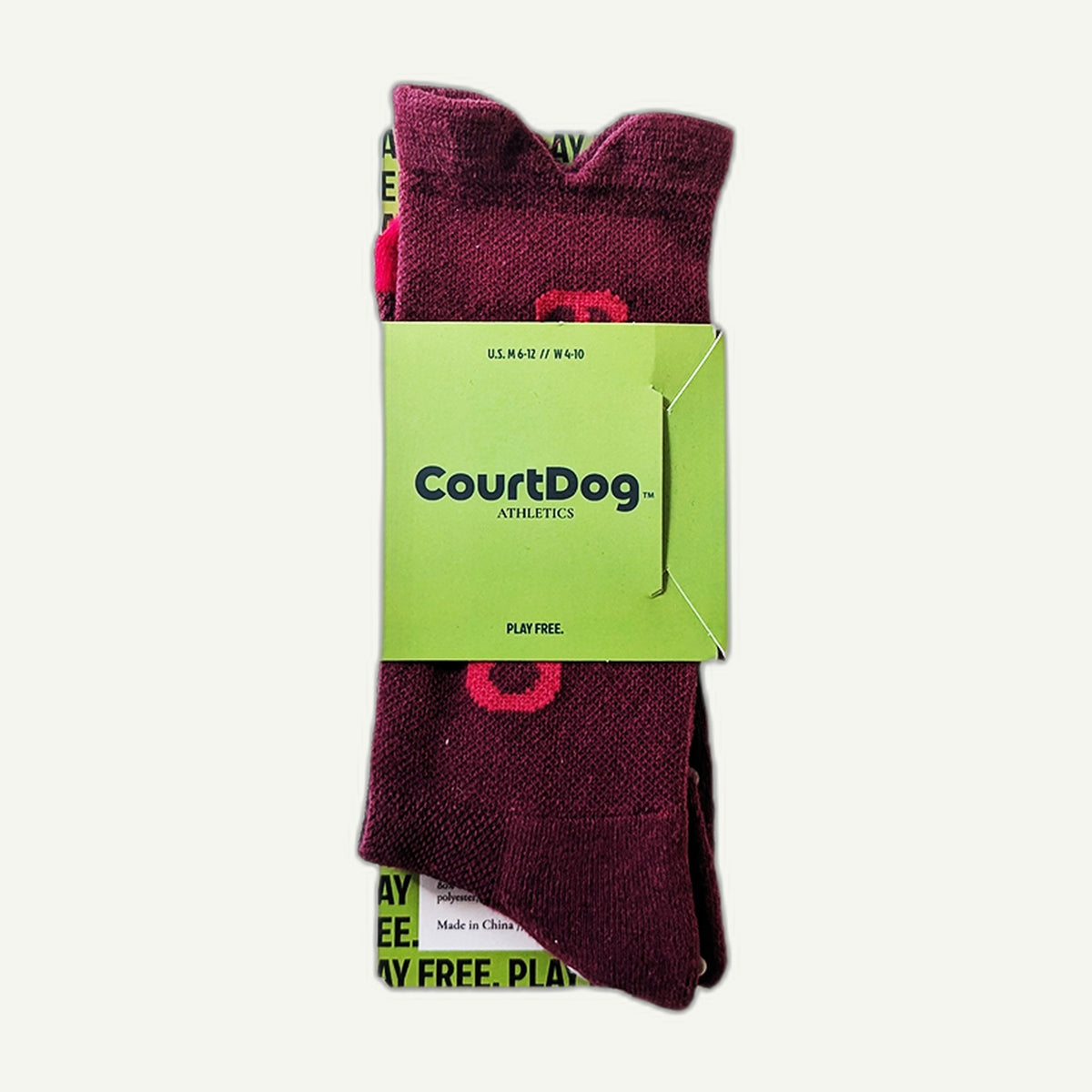 Red Clay High-Ankle No-Slip Court Socks